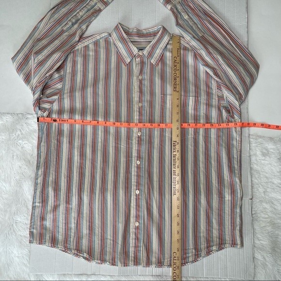 Eddie Bauer Striped Multicolor Shirt Soft 100% Cotton Button Up Colorful Size XL - Picture 9 of 13